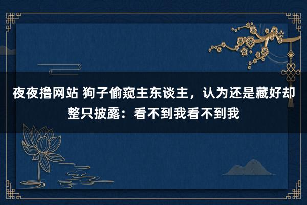 夜夜撸网站 狗子偷窥主东谈主，认为还是藏好却整只披露：看不到