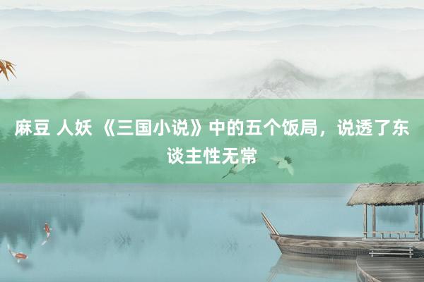 麻豆 人妖 《三国小说》中的五个饭局，说透了东谈主性无常