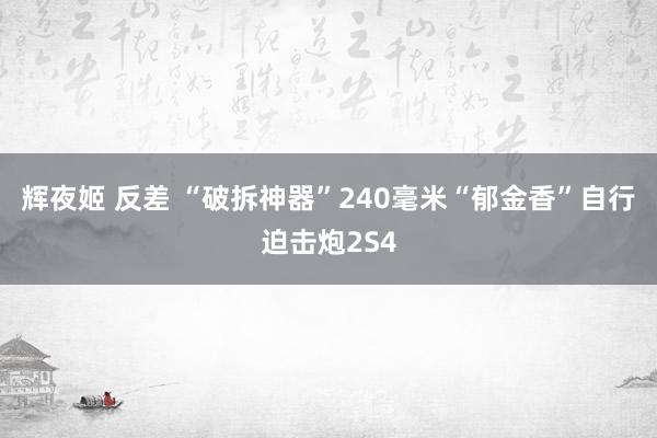 辉夜姬 反差 “破拆神器”240毫米“郁金香”自行迫击炮2S